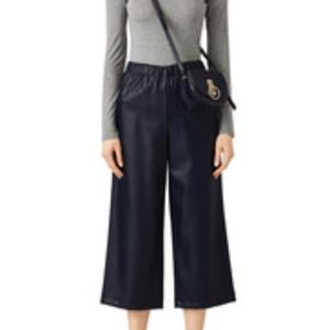 Slate & Willow navy faux leather culottes